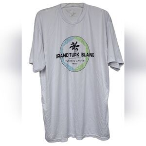 Grand Turk Island White Athletic Jersey Tee XL Caribbean Cruise Men's Shirt